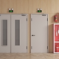 Fire Door Escape Passage Modern Fire Door Fire Door Safety Door Fire Extinguisher Safety Exit Fire Fighter 3d model