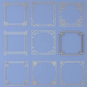 Chinese carved ancient pattern 3d model