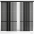 Modern sliding door grille sliding door 3d model