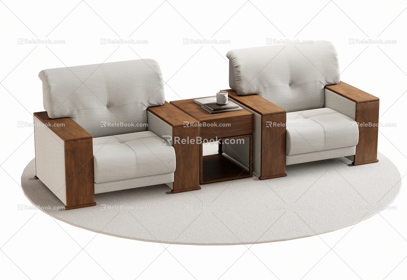 New Chinese Style Single Sofa Leisure Chair Single Chair 3d model