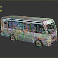 minibus minibus minivan driverless bus bus school bus van box car 3d model