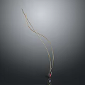 Elegant Gold Chain Necklace With Red Pendant And Shiny Reflection 3d model