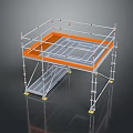 Iron frame large iron frame iron frame house factory industrial iron frame iron ladder rigid ladder work frame rigid scaffold 3d model