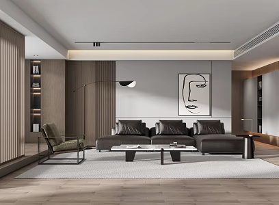 modern living room 3d model