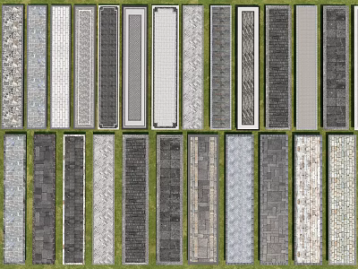Garden Decorative Paving Materials With Various Styles And Textures For Garden Pathway Design 3d model