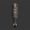 Realistic Striped Zebra Standing On Dark Background With Reflection 3d model