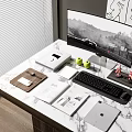 modern computer mobile phone desk 3d model