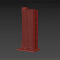 Modern Commercial Complex High Rise Building With Glass Curtain Wall And Ground Floor Entrance