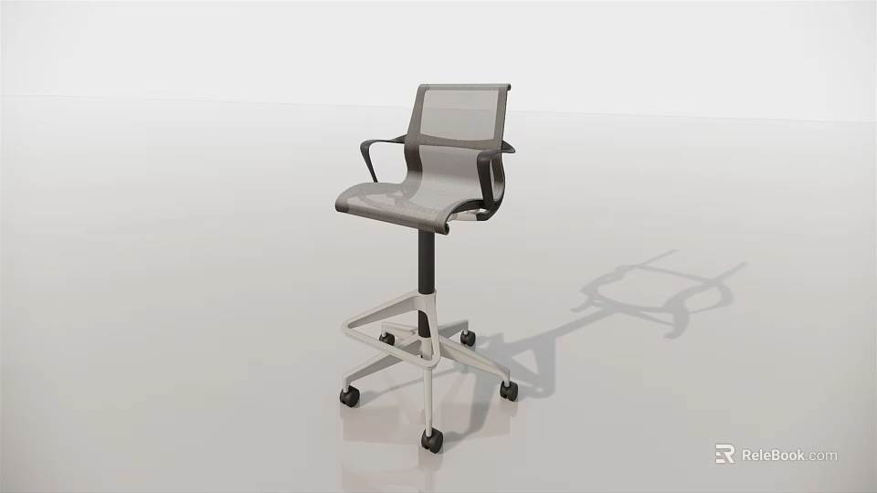 Modern Office Chair With Mesh Backrest Armrests And Rolling Casters For Home Office 3d model 