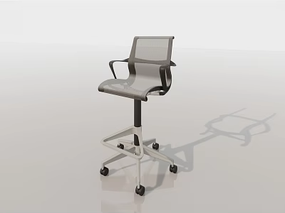 Modern Office Chair With Mesh Backrest Armrests And Rolling Casters For Home Office 3d model