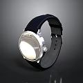 Stylish Daily Life Watch With Black Leather Strap And Silver Round Dial