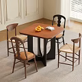 Vintage Solid Wood Square Dining Table And Chairs Set For Cozy Home Dining Space