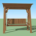 Outdoor Play Equipment Kids Wooden Swing With Canopy Bench Seat And Durable Frame