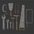 Essential Tools For Sculpture Carving Featuring Wrenches Hammers Saws And Screwdrivers 3d model