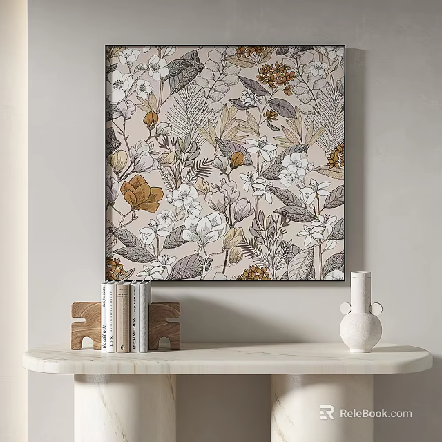 Botanical Wall Art With Floral Patterns For Modern Home Decor 3d model 