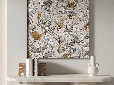 Botanical Wall Art With Floral Patterns For Modern Home Decor 3d model