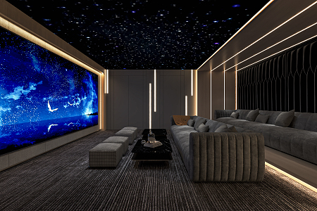 Modern Video Room Cinema Private Cinema Screening Hall Massage Chair Single Sofa Leisure Room 3d model