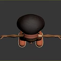 Cute Child Character In Orange Outfit And Orange Shoes With Open Arms Standing Pose