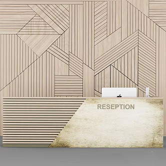 Modern reception desk booth reception desk computer company front desk front desk background wall reception desk 3d model