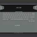Silver Laptop With Blue Screen Display VPR Logo And White Keyboard Red Accents