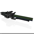 Heavy Futuristic Weapon With Mechanical Structure Green Bullet Chain And Metallic Barrel