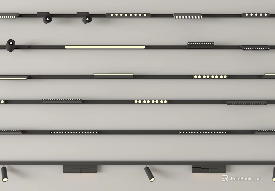 Modern LED Downlights And Spotlights With Various Designs For Home Interior Lighting 3d model 