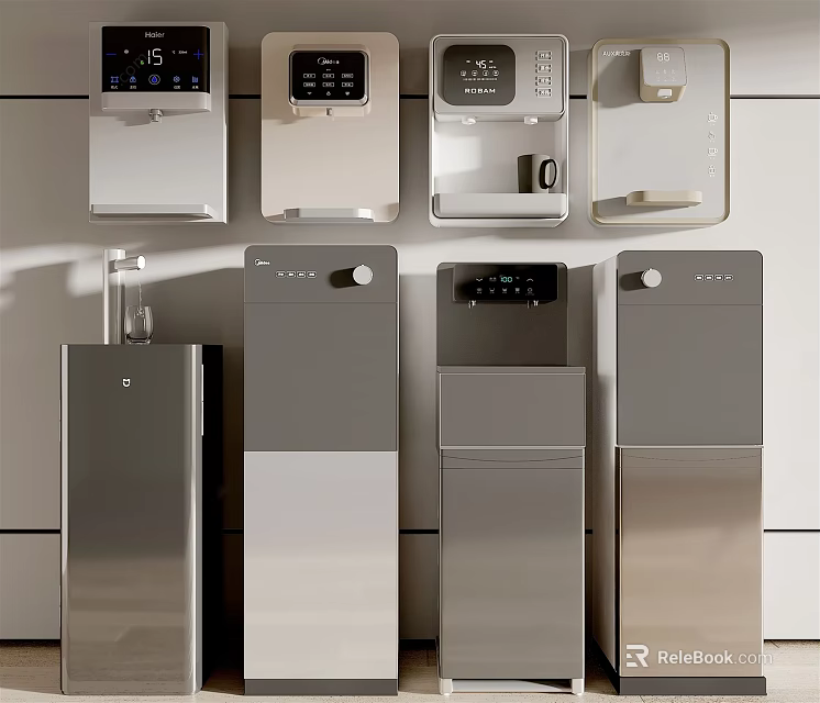 Modern Various Styles Household Electrical Appliances With Silver Gray Color And Sleek Design 3d model 