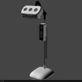 Medical Device Stand with Adjustable Arm Top LED Lights and Control Panel Display Screen 3d model