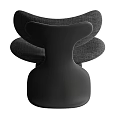 Modern Black Fabric Leisure Chair Featuring Curved Backrest And Stylish Base For Living Room