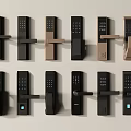 Fingerprint lock combination lock door lock security door combination lock door handle entry door lock 3d model
