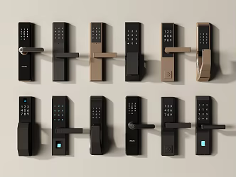 Fingerprint lock combination lock door lock security door combination lock door handle entry door lock 3d model