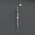 Chrome Wall Mounted Shower System with Overhead and Handheld Head 3d model