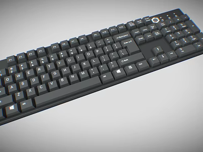 Full Size Black Computer Keyboard With Standard Layout And Function Keys 3d model