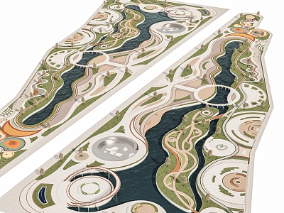 Modern Landscape Park Linear Park Pocket Park Waterfront Landscape Wetland Landscape City Municipal Park Children's Playground People's Activity Square model