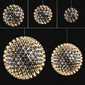 Modern Spherical Chandelier with Geometric Metal Frame and Warm Illumination Elegant Hanging Design
