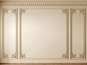 French carved background wall 3d model