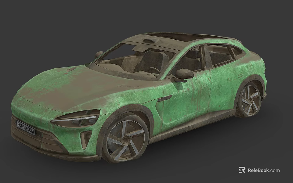Green Modern Car With Sleek Aerodynamic Design And Alloy Wheels 3d model 