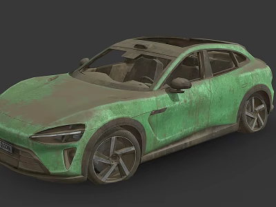Green Modern Car With Sleek Aerodynamic Design And Alloy Wheels 3d model