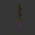 Decorative Sword With Golden Handle Intricate Blade On Gradient Gray Background 3d model
