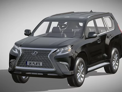 Black Lexus SUV With UK Plate Modern Exterior Design And Sleek Body 3d model