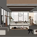 Modern Duplex Living Room Interior Design With Wooden Ceiling Large Windows And Bookshelves