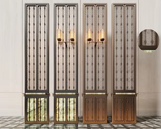 CCD modern glass screen sandwich glass screen partition combination 3d model