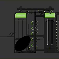 Professional Multifunctional Fitness Training Equipment With Green Accents And Cable Pulley System For Workouts