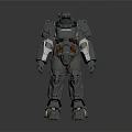 Futuristic Mechanical Warrior Character With Metallic Armor And Detailed Exoskeleton Design