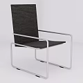 Modern Single Sofa With Sleek Metal Frame And Black Cushion Minimalist Design