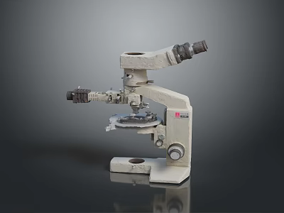 Laboratory Binocular Microscope With Mechanical Stage And Metal Frame 3d model