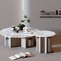 Coffee table round tea table 3d model