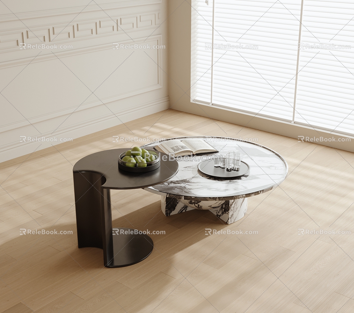 Modern round coffee table model