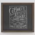 Decorative Coffee Theme Wall Hanging With Chalkboard Style Handwritten Font And Wooden Frame