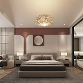 Luxury Modern Hotel Guest Room With Bed Sofa Chandelier And Bathtub